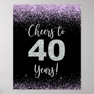 Cheers to 40 Years Birthday or Anniversary Sign