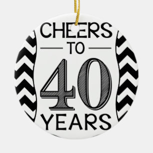 Cheers to 40 Years Ceramic Tree Decoration