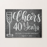 Cheers to 40 years chalkboard birthday keepsake