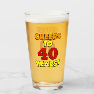 Cheers To 40 Years Colourful Glass