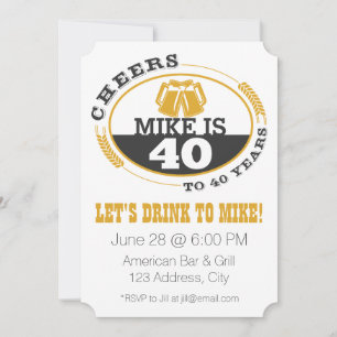 Cheers to 40 Years Invitation