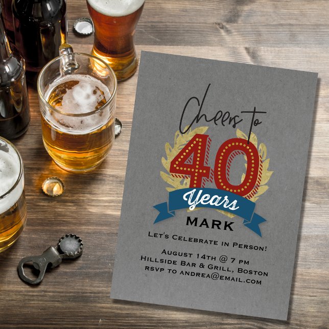 Cheers to 40 Years Invitation (Creator Uploaded)