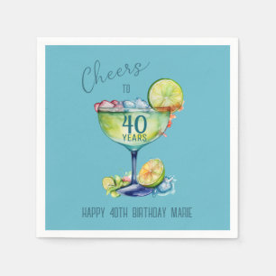 Cheers to 40 Years Milestone Birthday Napkin