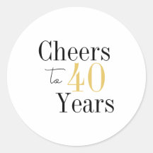 Cheers to 40 Years Minimal Black Gold Birthday