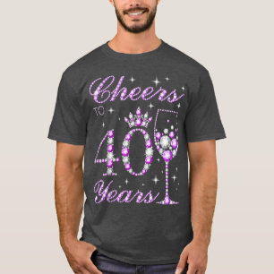 Cheers to 40 Years Old Women Purple Cute 40th Birt T-Shirt