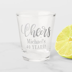 Cheers to 40 years personalised birthday  shot glass