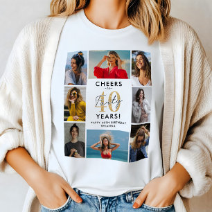 Cheers to 40 Years Photo Collage Birthday T-Shirt