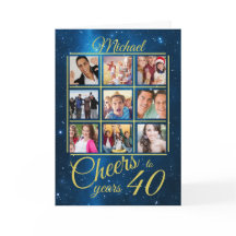 Cheers to 40 Years Photo Template 40th Birthday