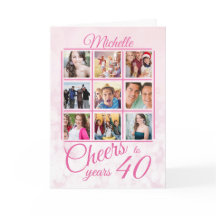 Cheers to 40 Years Photo Template 40th Birthday