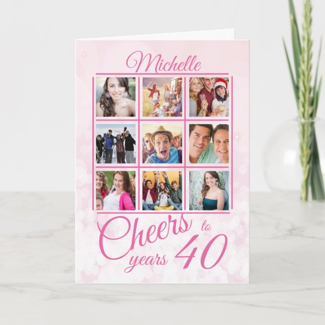 Cheers to 40 Years Photo Template 40th Birthday (Front)