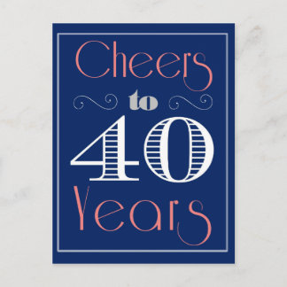 Cheers to 40 Years Postcard
