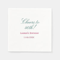 Cheers to 40th birthday name date mauve blue elega