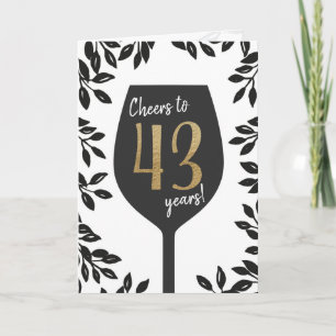 Cheers to 43 years Birthday Greeting Card