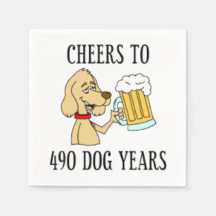 Cheers To 490 Dog Years 70th Birthday Napkin