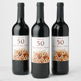 Cheers to 50 add your name wine label