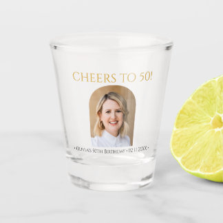 Cheers To 50 Personalised Photo Birthday Party Shot Glass