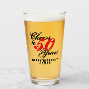 Cheers to 50 years 50th Birthday beer glass gift