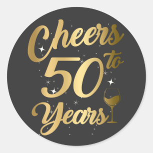 Cheers To 50 Years 50th Birthday Party Classic Round Sticker