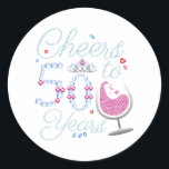 Cheers To 50 Years 50th Birthday Party Classic Round Sticker<br><div class="desc">Cheers To 50 Years 50th Birthday Party Team Dinking Family design Gift Classic Round Sticker Classic Collection.</div>