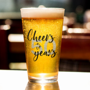 Cheers to 50 Years 50th Birthday party Glass