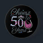 Cheers To 50 Years 50th Birthday Party Round Butto 7.5 Cm Round Badge<br><div class="desc">Cheers To 50 Years 50th Birthday Party Team Dinking Family design Gift Round Button Classic Collection.</div>