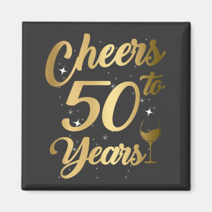 Cheers To 50 Years 50th Birthday Party Square Magnet
