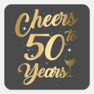 Cheers To 50 Years 50th Birthday Party Square Sticker