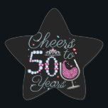 Cheers To 50 Years 50th Birthday Party Star Sticke Star Sticker<br><div class="desc">Cheers To 50 Years 50th Birthday Party Team Dinking Family design Gift Star Sticker Classic Collection.</div>
