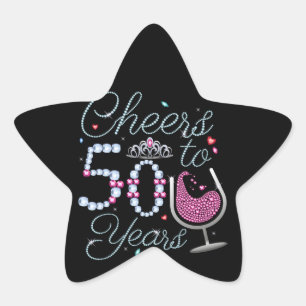 Cheers To 50 Years 50th Birthday Party Star Sticke Star Sticker