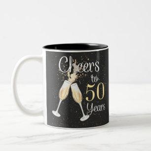 Cheers To 50 Years 50th Birthday Party Two-Tone Coffee Mug