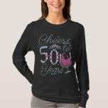 Cheers To 50 Years 50th Birthday Party Women Long  T-Shirt<br><div class="desc">Cheers To 50 Years 50th Birthday Party Team Dinking Family design Gift Tee Women Basic Basic Long Sleeve T-Shirt Classic Collection.</div>