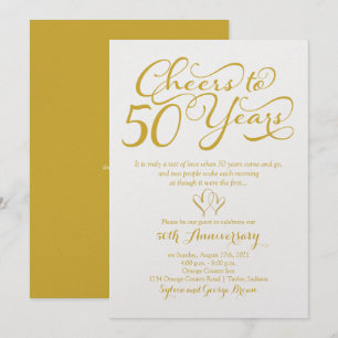 Cheers to 50 Years 50th Wedding Anniversary Invitation