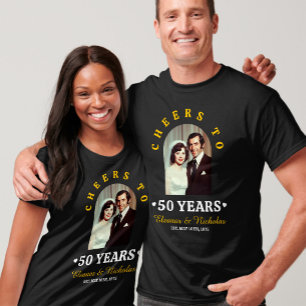 Cheers To 50 Years 50th Wedding Anniversary Photo T-Shirt