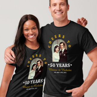 Cheers To 50 Years 50th Wedding Anniversary Photo T-Shirt
