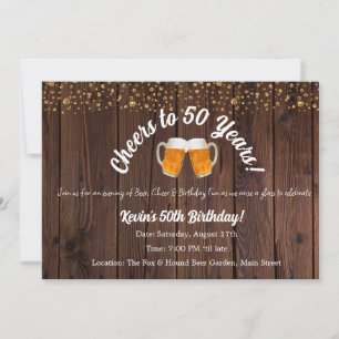 Cheers to 50 Years! Aged to Perfection Birthday  Invitation
