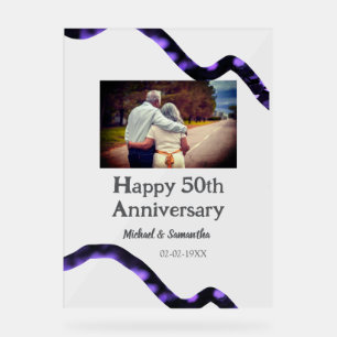 cheers to 50 years anniversary add name photo date acrylic sign