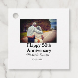 cheers to 50 years anniversary add name photo date favour tags