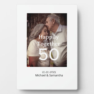 cheers to 50 years anniversary add name photo date plaque