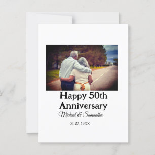 cheers to 50 years anniversary add name photo date postcard