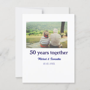cheers to 50 years anniversary add name photo date postcard