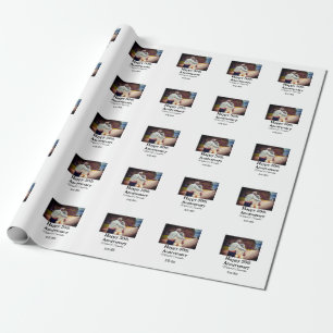 cheers to 50 years anniversary add name photo date wrapping paper