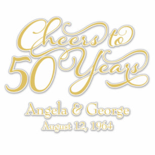 Cheers to 50 Years Anniversary Kiss-Cut Stickers
