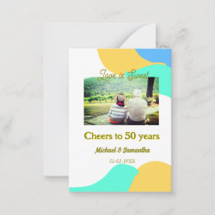 cheers to 50 years anniversary love is Sweet retro Card