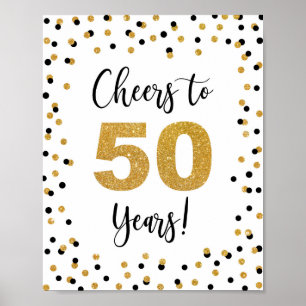 Cheers to 50 Years Anniversary or Birthday Sign