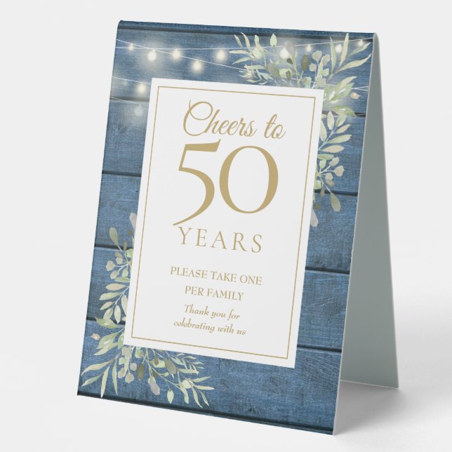 Cheers To 50 Years Anniversary Rustic Greenery (Front)