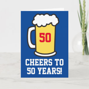 Cheers To 50 Years Beer Birthday (Blank Inside) Card