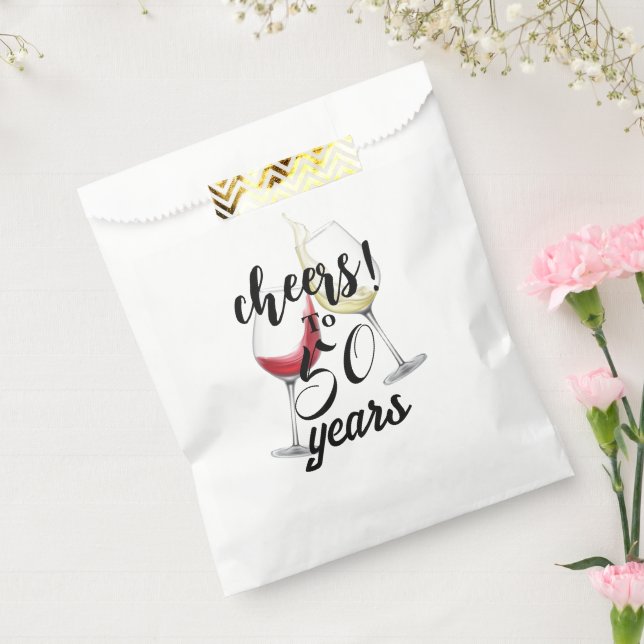 Cheers to 50 Years Birthday Favour Bags (Sealed)