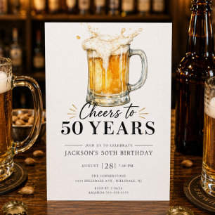 Cheers to 50 Years Birthday Invitation