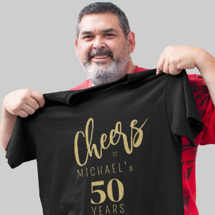 Cheers to 50 years birthday personalised black T-Shirt