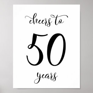 Cheers to 50 years birthday sign